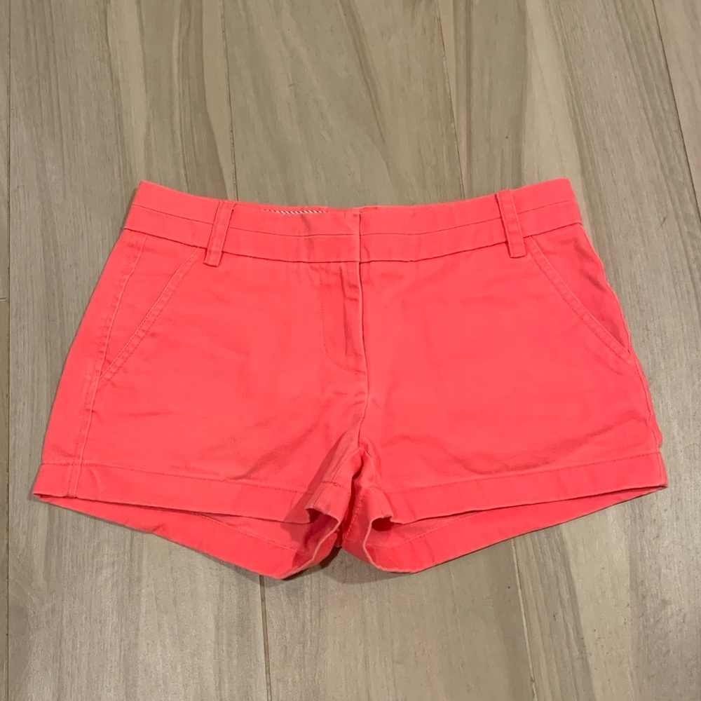 J. Crew High Waist Coral Women's Chino Shorts
